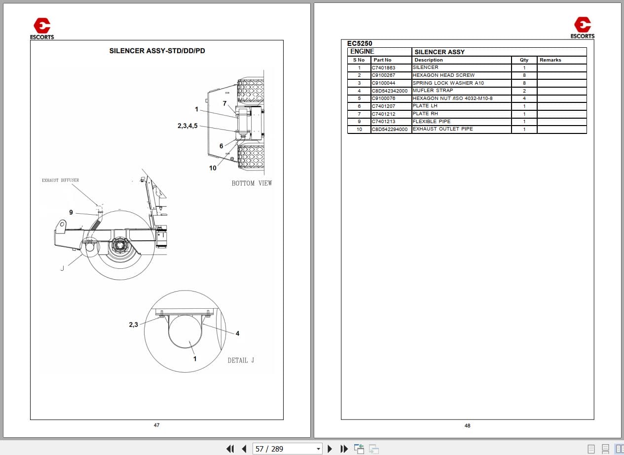 Escorts Soil Vibratory Compactor EC5250 New Styling Parts Catalog 2016 (2)