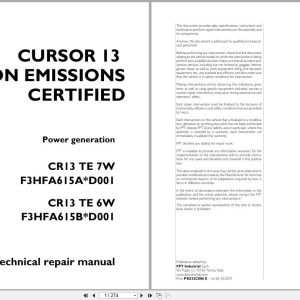 FPT Engine Cursor 13 Power Generation Technical Repair Manual P4D32C006E (1)