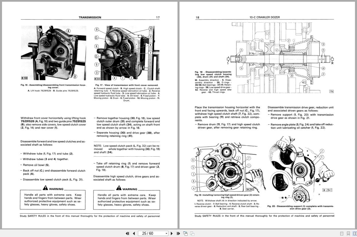Fiat Allis Crawler Dozer 10 C Transmission Service Manual 60406239 (2)