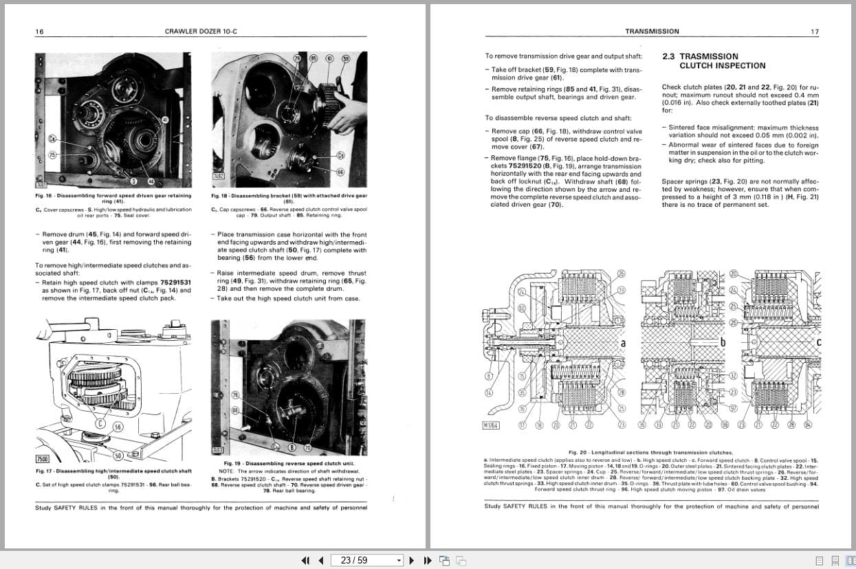 Fiat Allis Crawler Dozer 10C Transmission Service Manual 60406238 (2)