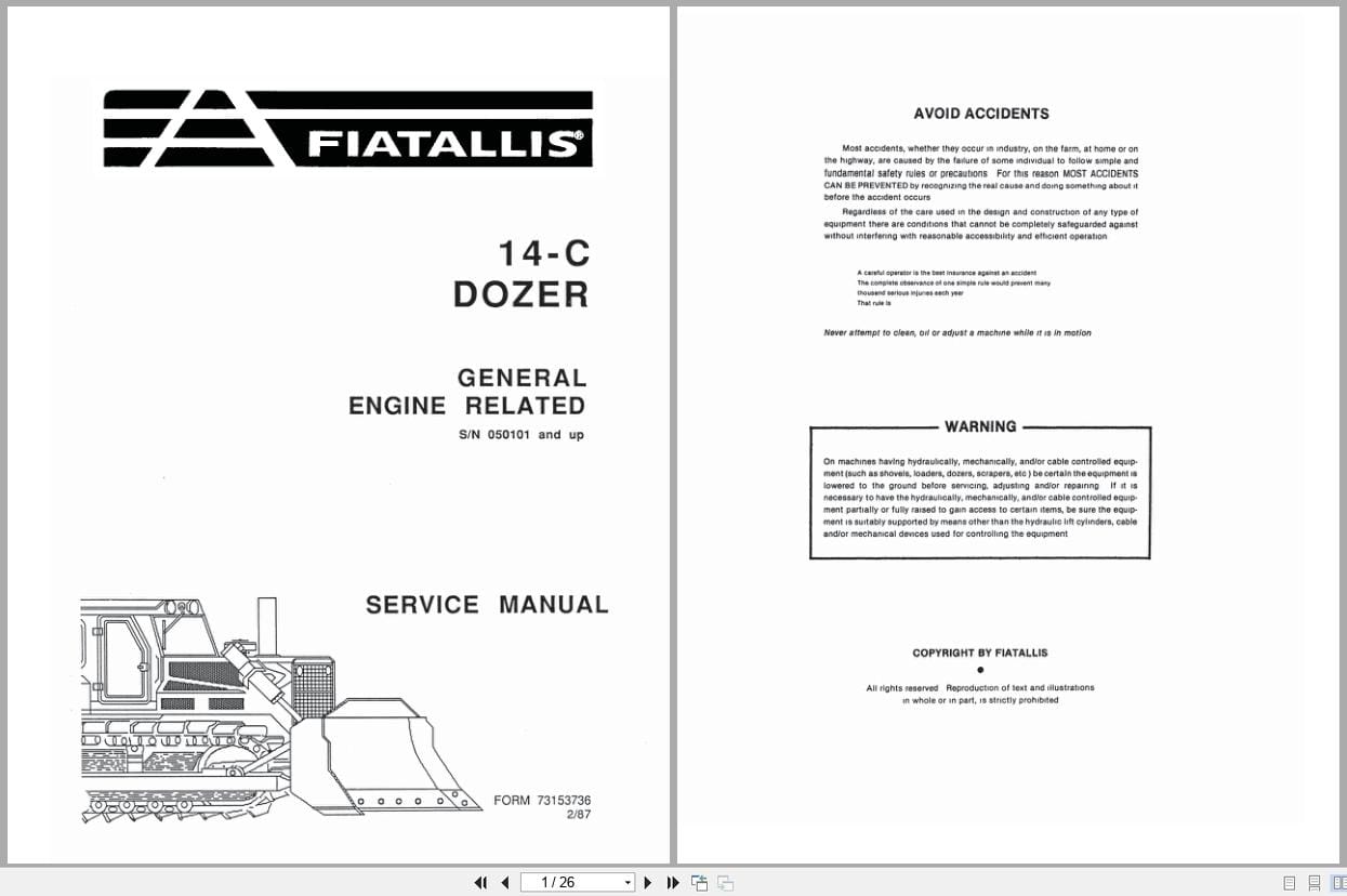 Fiat Allis Crawler Dozer 14 C Service Manual 73153736 (1)