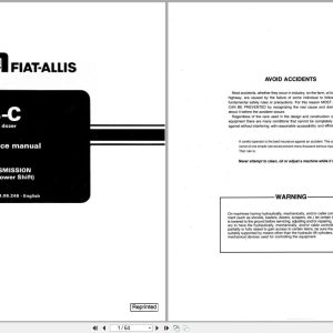 Fiat Allis Crawler Dozer 14 C Transmission Service Manual 60406246 (1)