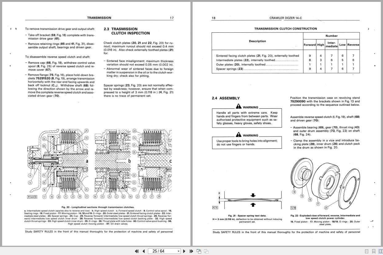 Fiat Allis Crawler Dozer 14 C Transmission Service Manual 60406246 (2)