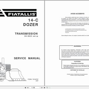 Fiat Allis Crawler Dozer 14 C Transmission Service Manual 73153737 (1)