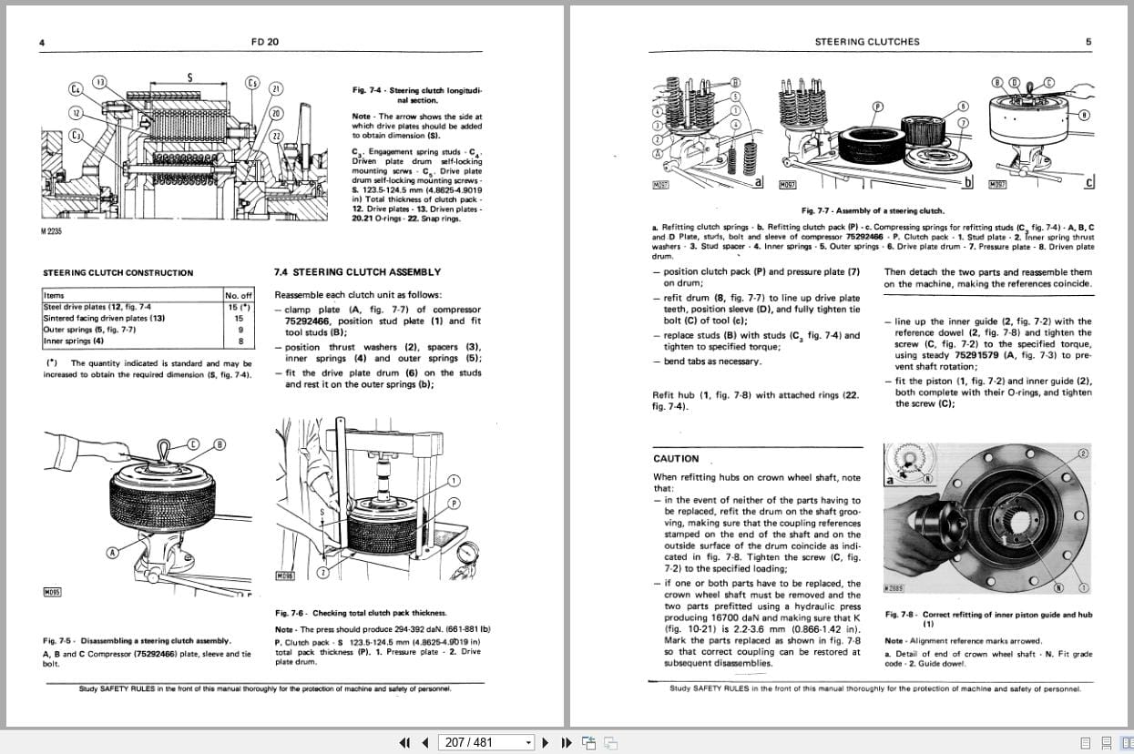 Fiat Allis Crawler Dozer FD20 Service Manual 73158156 (2)
