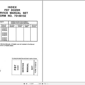 Fiat Allis Crawler Dozer FD7 Service Manual 73158152 (1)