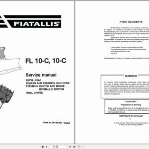 Fiat Allis Crawler Dozer FL10 C FL10 C Service Manual 60406225 (1)