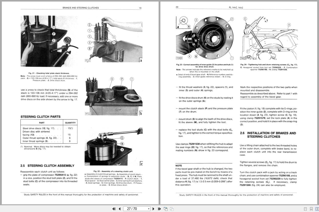 Fiat Allis Crawler Dozer FL14 C FL14 C Service Manual 60406292 (2)