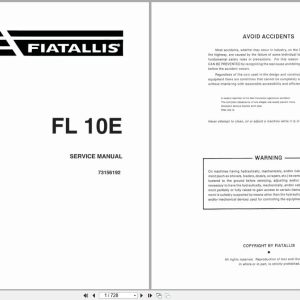 Fiat Allis Crawler Loader FL10E Service Manual 73156192 (1)