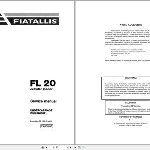 Fiat Allis Crawler Loader FL20 Undercarriage Equipment Service Manual 60406109 (1)