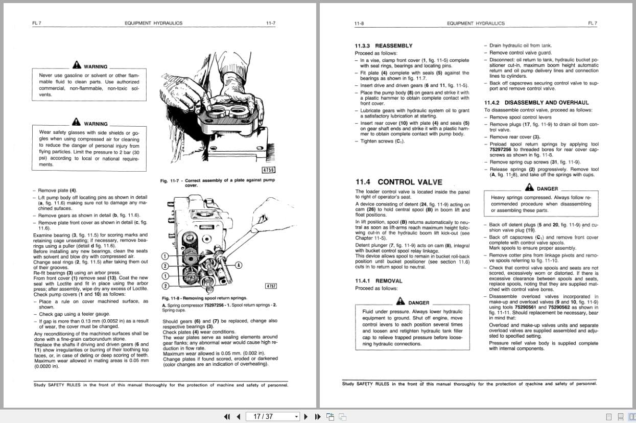 Fiat Allis Crawler Loader FL7 Equipment Hydraulics Service Manual 60406369 (2)