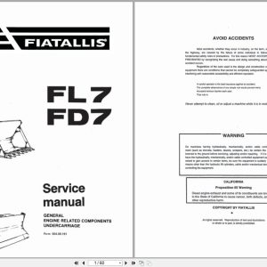 Fiat Allis Crawler Loader FL7 FD7 Engine Components Undercarriage Service Manual 60406191 (1)