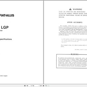 Fiat Allis Crawler Tractor 14 C LGP Service Specification Manual 60406118 (1)