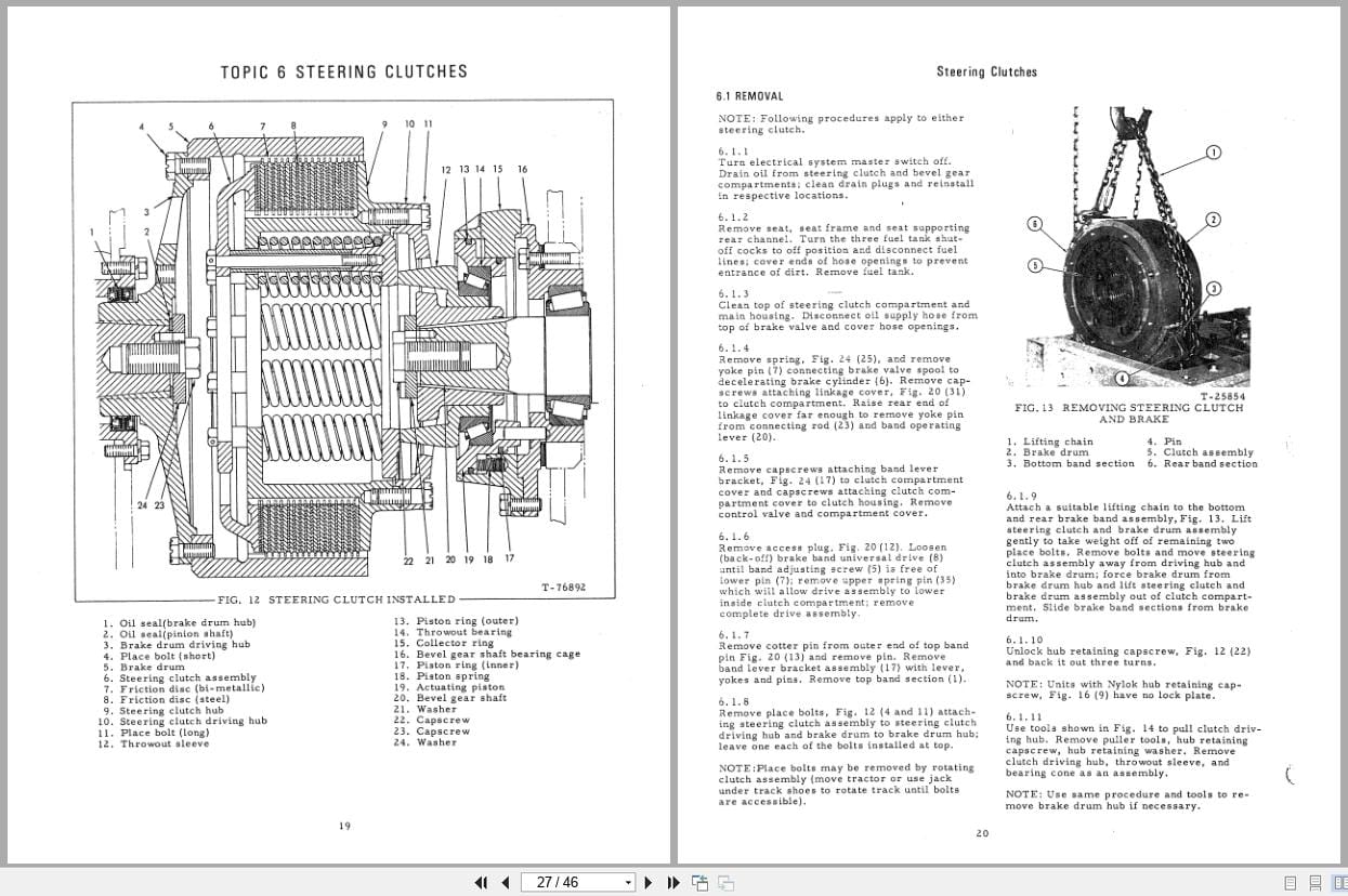 Fiat Allis Crawler Tractor 21 B Steering Clutches and Brakes Service Manual 70682859 (2)