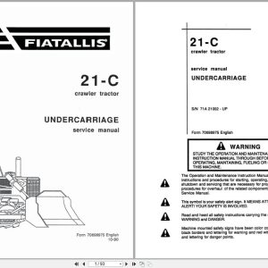 Fiat Allis Crawler Tractor 21 C Undercarriage Service Manual 70698975 (1)