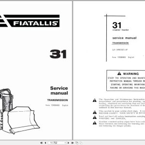 Fiat Allis Crawler Tractor 31 Transmission Service Manual 73116567 (1)