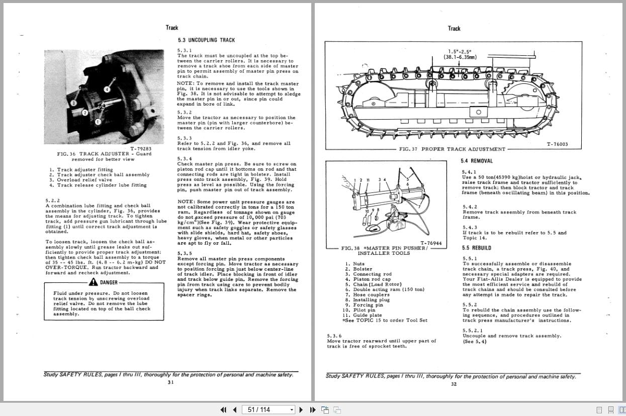 Fiat Allis Crawler Tractor 31 Undercarriage Service Manual 73108463 (2)