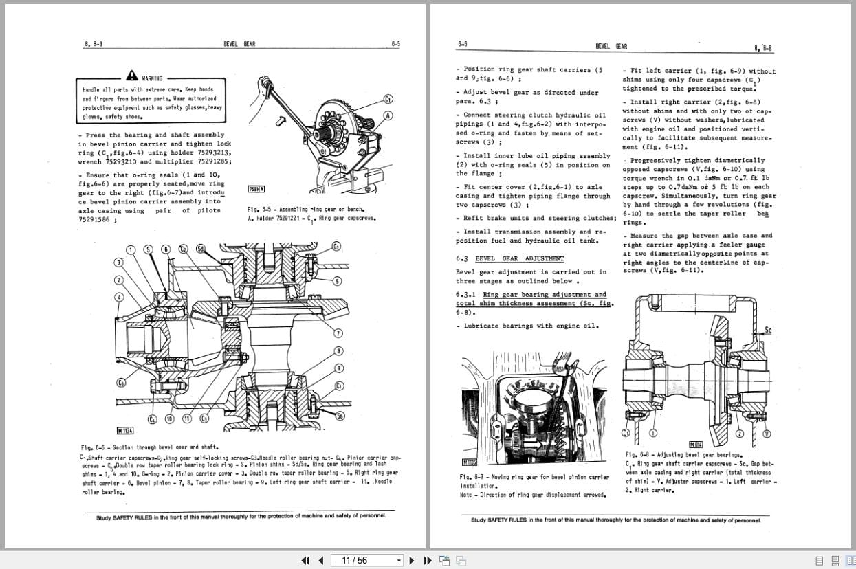 Fiat Allis Crawler Tractor 8 8B Bevel Steering Clutches and Brakes Service Manual 60406276 (2)