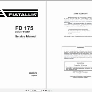 Fiat Allis Crawler Tractor FD175 Service Manual 60406572 (1)