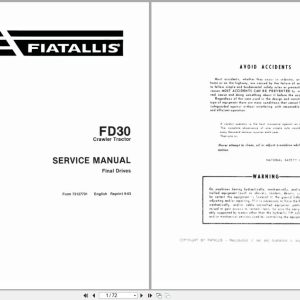 Fiat Allis Crawler Tractor FD30 Final Drives Service Manual 73127701 (1)