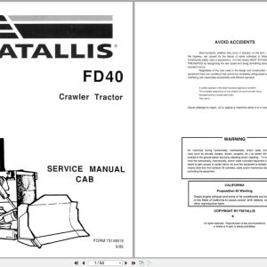 Fiat Allis Crawler Tractor FD40 Cab Service Manual 73149519 (1)