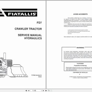 Fiat Allis Crawler Tractor FD7 Hydraulics Service Manual 60406370 (1)