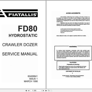 Fiat Allis Crawler Tractor FD80 Service Manual 60406841 (1)