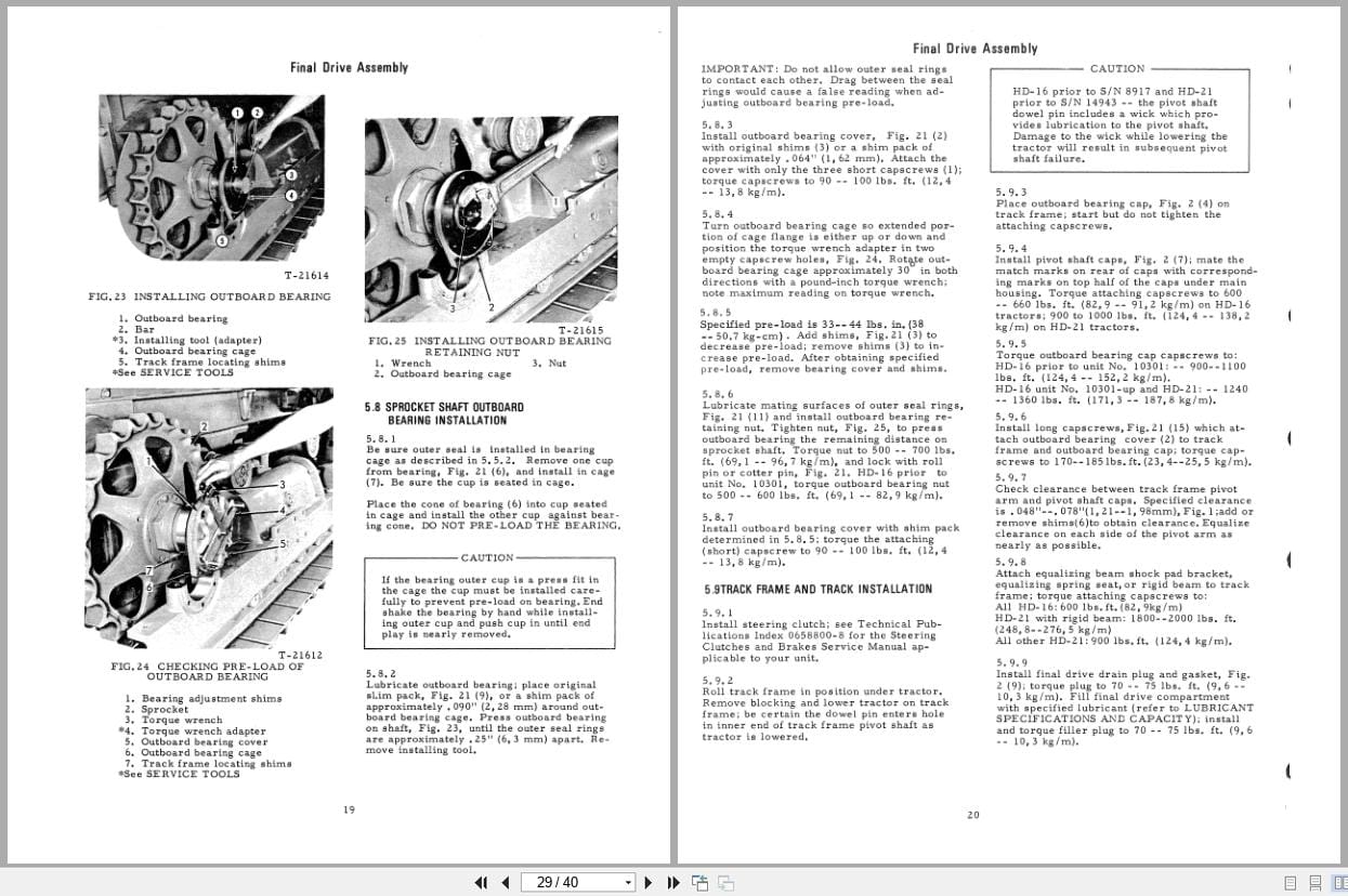 Fiat Allis Crawler Tractor HD 16 HD16 B HD 21 Final Drives Service Manual 70686969 (2)