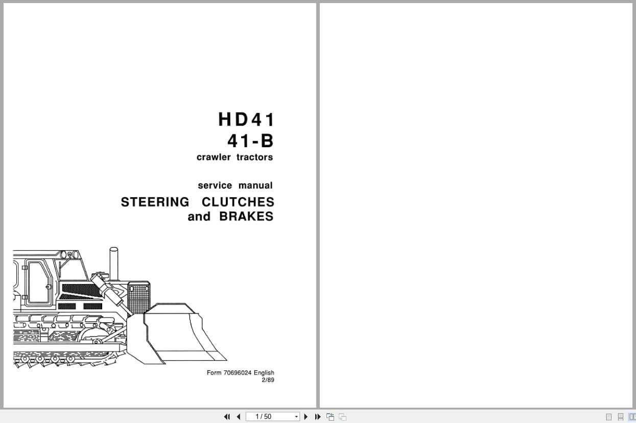 Fiat Allis Crawler Tractor HD 41 HD41 B Steering Clutches and Brakes Service Manual 70696024 (1)