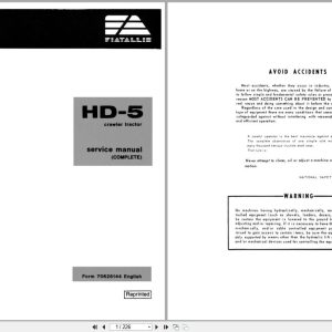 Fiat Allis Crawler Tractor HD 5 Service Manual 70626144 (1)