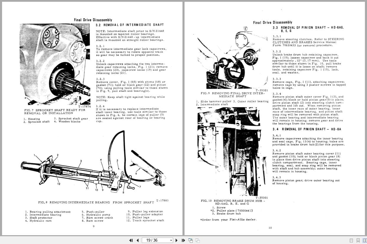 Fiat Allis Crawler Tractor HD 6 Crawler Loader 6G Final Drives Service Manual 70671115 (2)