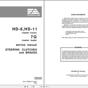 Fiat Allis Crawler Tractor HD 6 HD 11 Crawler Loader 7G Service Manual 70690347 (1)