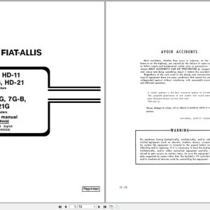 Fiat Allis Crawler Tractor HD 6 to 21G Service Manual 73121214 (1)