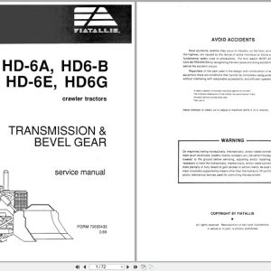 Fiat Allis Crawler Tractor HD 6A HD6 8 HD 6E HD6G Service Manual 70650432 (1)