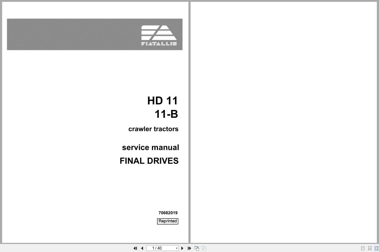 Fiat Allis Crawler Tractor HD11 HD11 B Final Drives Service Manual 70682019 (1)