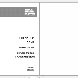 Fiat Allis Crawler Tractor HD11EP HD11 B Transmission Service Manual 70666686 (1)