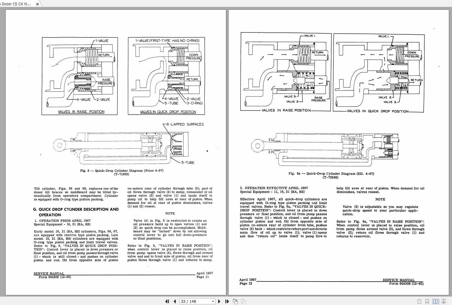 Fiat Allis Dozer CS CA HS HA HI Cable Control Units 75 F100 Service Manual 70644308 (2)