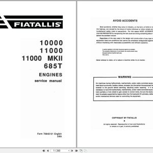 Fiat Allis Engine 10000 11000 11000MKII 685T Service Manual 70645121 (1)