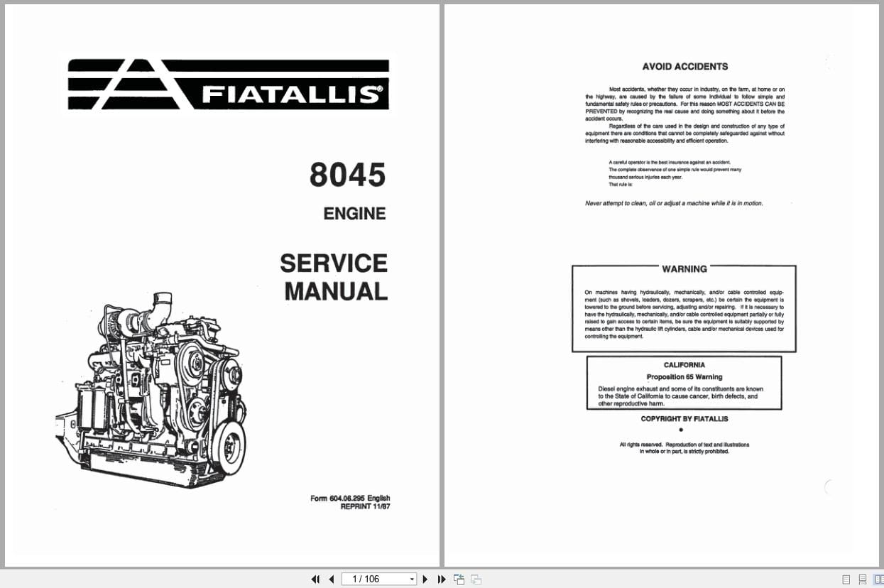 Fiat Allis Engine 8045 Service Manual 60406295 (1)