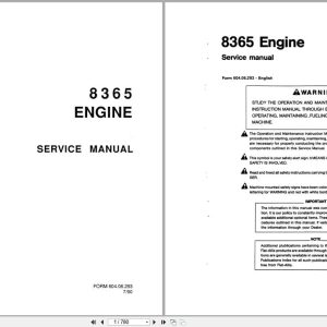 Fiat Allis Engine 8365 Service Manual 60406293 (1)