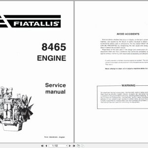 Fiat Allis Engine 8465 Service Manual 60406543 (1)