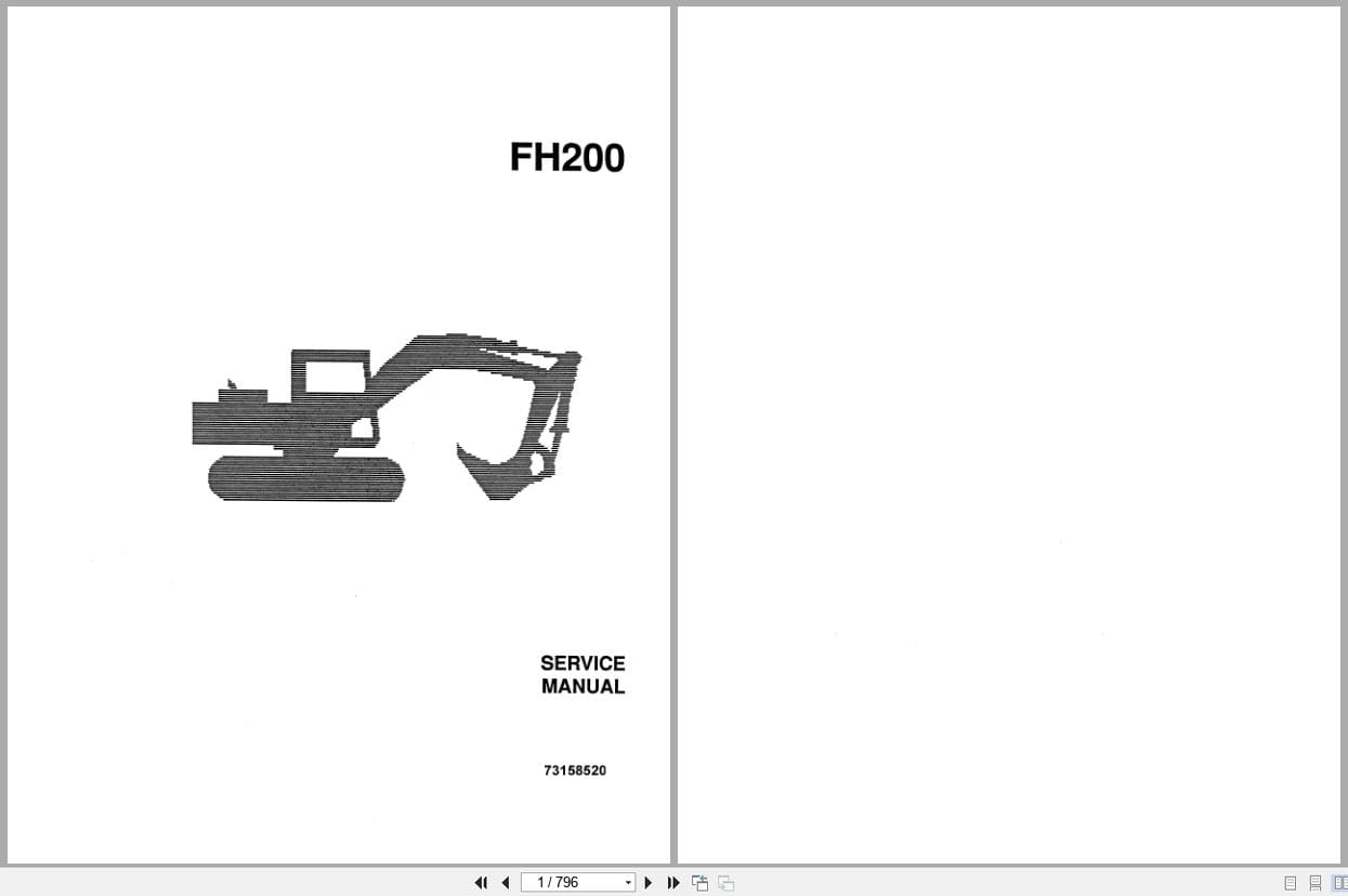 Fiat Allis Excavator FH200 Service Manual 73158520 (1)