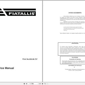 Fiat Allis Excavator FX250 Service Manual 60406757 (1)