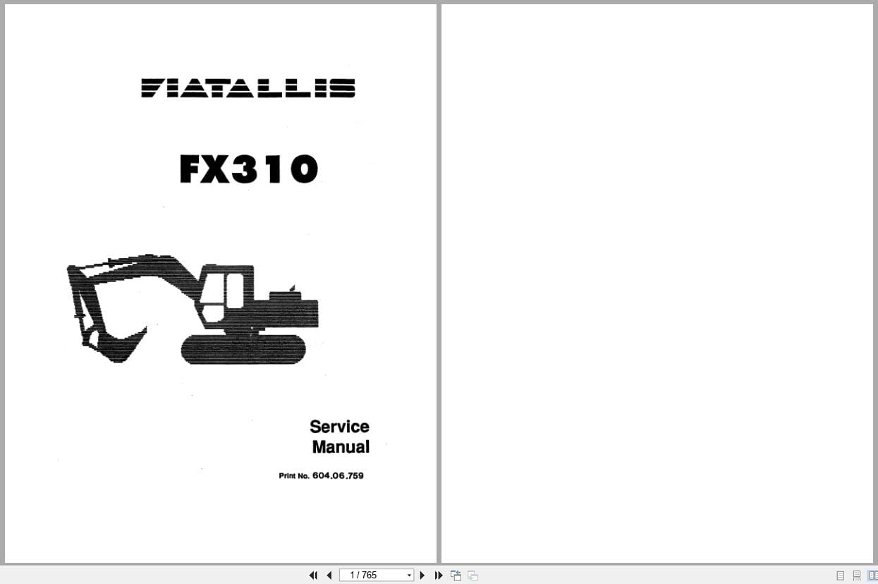 Fiat Allis Excavator FX310 Service Manual 60406759 (1)