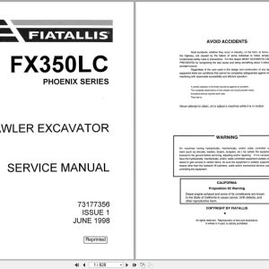 Fiat Allis Excavator Phoenix Series FX350LC Service Manual 73177356 (1)