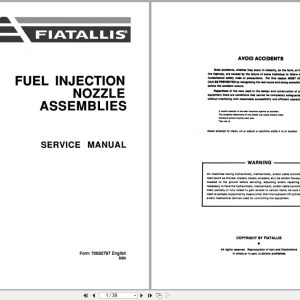 Fiat Allis Fuel Injection Nozzle Assemblies Service Manual 70682797 (1)