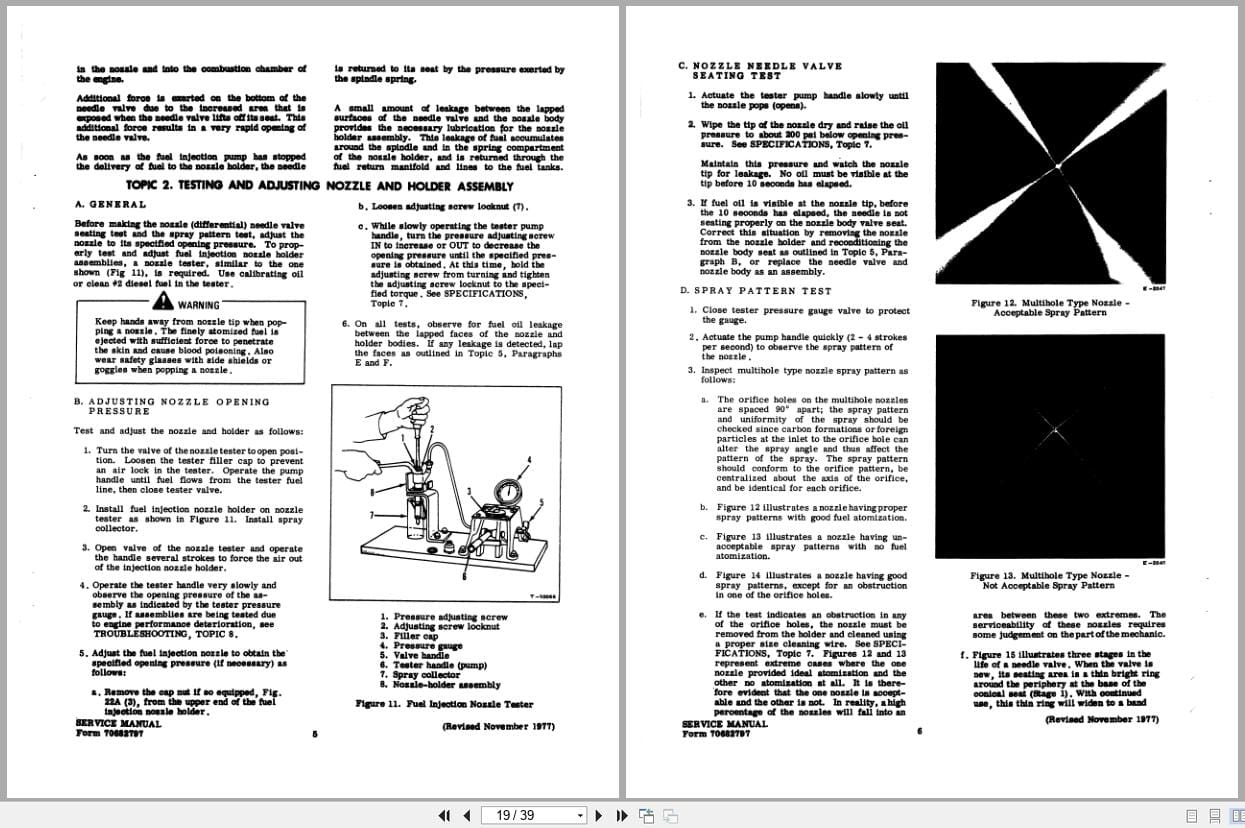 Fiat Allis Fuel Injection Nozzle Assemblies Service Manual 70682797 (2)