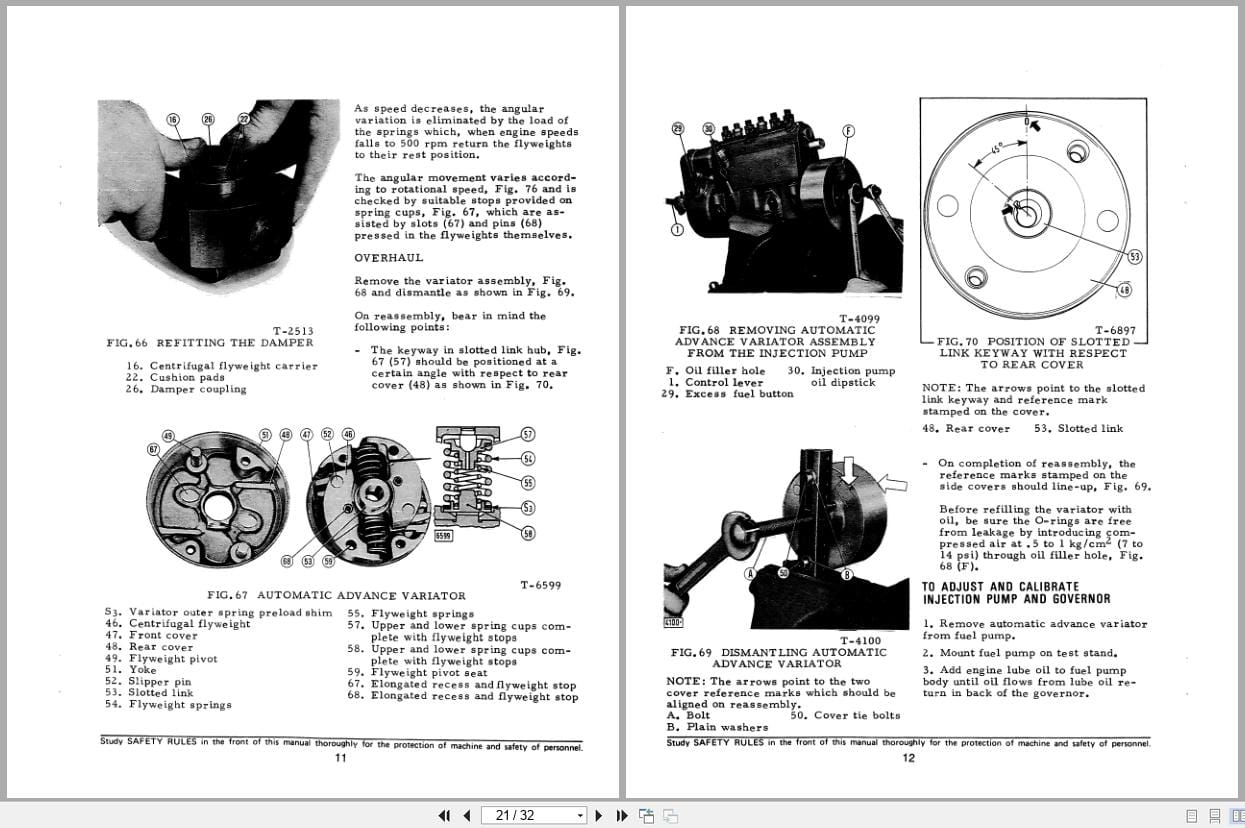 Fiat Allis Fuel Injection Pump 14 B to FL14 C Service Manual 73132417 (2)