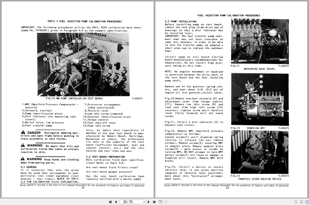Fiat Allis Fuel Injection Pump Bosch MW Service Manual 73141771 (2)