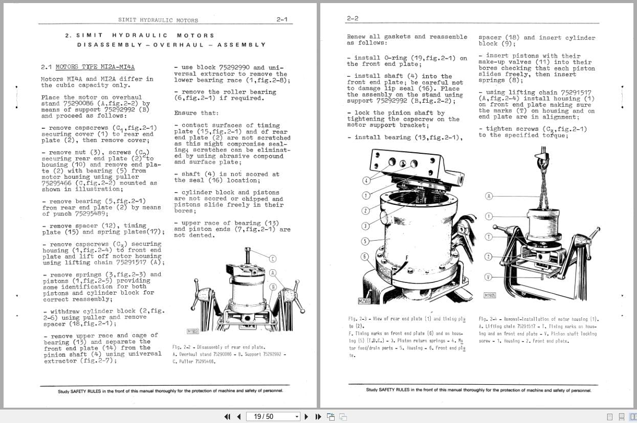 Fiat Allis Hydraulic Motor M12A to BMF140TFC Service Manual 60406205 (2)